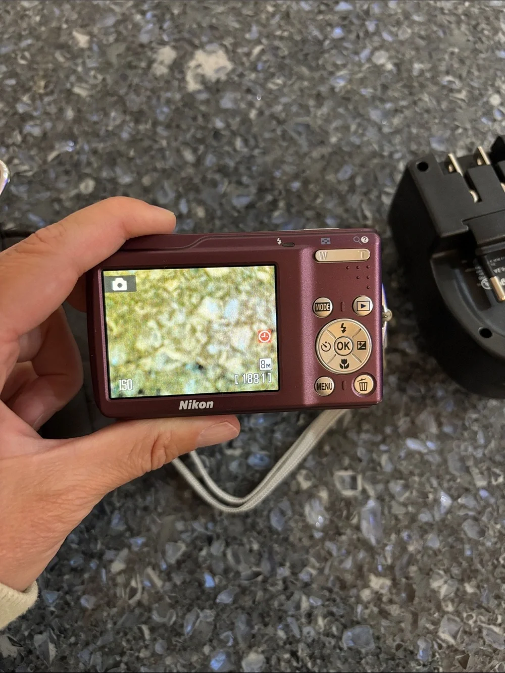 Nikon COOLPIX Compact Digital Camera - Burgundy with Wrist Strap and Memory Card
